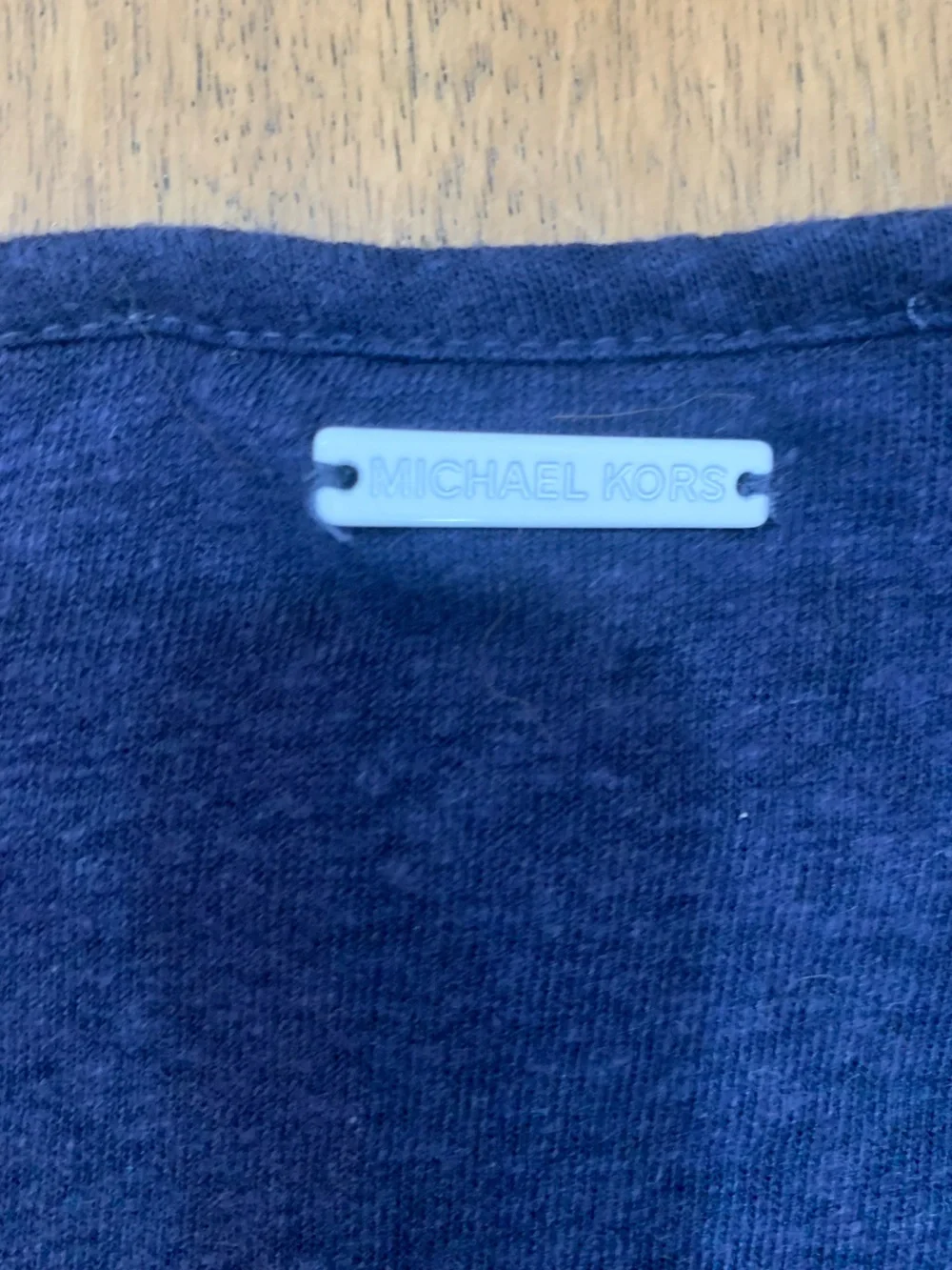 Michael Kors  Navy Short Sleeve Tee with Side Knot Size L